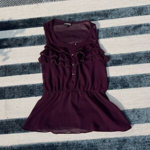 Express Peplum Blouse Tank Top | Color: Purple | Size: XS